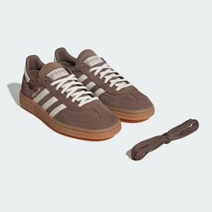 adidas Brown Suede Sneakers with White Stripes